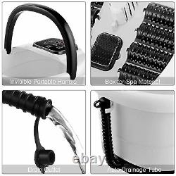 Foot Spa Bath Massager with Heat Bubbles, 8 Removable Massage Rollers