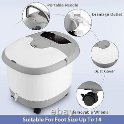 Foot Spa Bath Massager with Heat Bubbles Temp Adjustable Pedicure Foot Soak Tub/