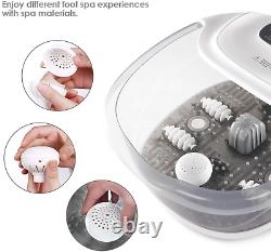 Foot Spa/Bath Massager with Heat Bubbles Vibration 3 in 1 Function, 4 Masssaging