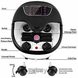 Foot Spa Bath Massager with Heat Bubbles Vibration Massage Rollers Temp Timer