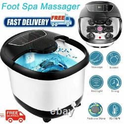 Foot Spa Bath Massager with Heat Bubbles Vibration Massage Rollers Temp Timer&