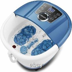 Foot Spa Bath Massager with Heat Bubbles Vibration Massage Rollers Temp Timer 500W