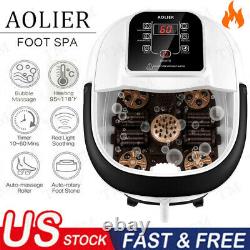 Foot Spa Bath Massager with Heat Bubbles Vibration Massage Rollers Temp Timer -NEW