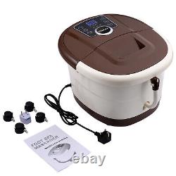 Foot Spa Bath Massager with Heat Bubbles Vibration Massage Rollers Temp Timer US