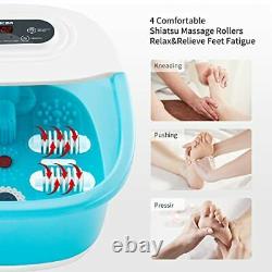 Foot Spa Bath Massager with Heat Bubbles Vibration and Red Light4 Massage Rol