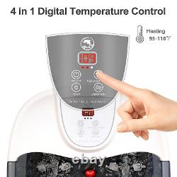 Foot Spa Bath Massager with Heat Bubbles and Vibration Massage and Jets, 16OZ Te