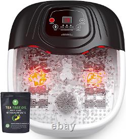 Foot Spa Bath Massager with Heat, Epsom Salt, Bubbles, Vibration and Red Light