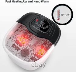 Foot Spa Bath Massager with Heat, Epsom Salt, Bubbles, Vibration and Red Light, 8