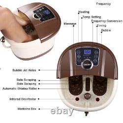 Foot Spa Bath Massager with Heat Roller Bucket Adjustable Time&Temp Relax Hot