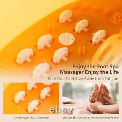Foot Spa Bath Massager with Heat, Vibration, Bubbles, 14 Shiatsu Massage Plates, Pum