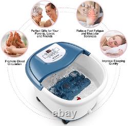 Foot Spa Bath Massager with Heat and Bubble Jets Electric Shiastu Massage Roller