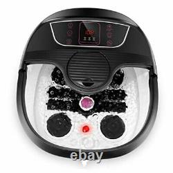 Foot Spa Bath Massager with Heat and Bubble Jets, Motorized Foot Spa with Black