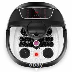 Foot Spa Bath Massager with Heat and Bubble Jets, Motorized Foot Spa with Black