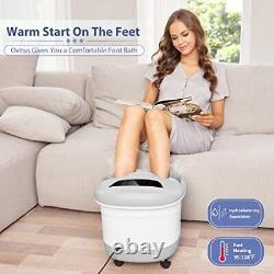 Foot Spa Bath Massager with Heat and Bubble Jets, Motorized Foot Spa with Grey
