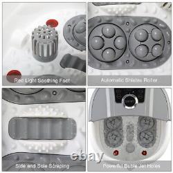 Foot Spa Bath Massager with Massage Rollers Heat Bubbles Temp Timer Gift