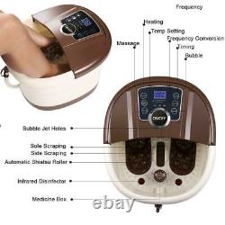 Foot Spa Bath Massager with Rollers Heat Bubbles Digital Adjustable Temp Timer