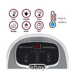 Foot Spa Bath Massager with Temperature Control, Motorized Rollers, Shower, T