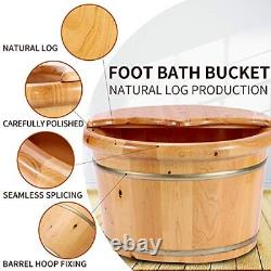Foot Spa Bath With Massager And lid SoIid Wood Handmade, Pedicure Tub Deep Foot