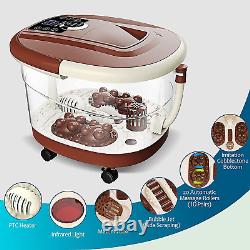 Foot Spa Bath with Heat and Massage Bubbles, Massager Brown