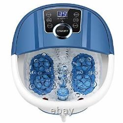 Foot Spa Bath with Heat and Massage and Bubbles, Foot Bath Massager with16 Blue