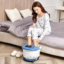 Foot Spa Bath with Heat and Massage and Bubbles, Foot Bath Massager with16 Blue