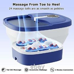 Foot Spa, Collapsible Foot Bath with 24 Shiatsu Massage Balls, Bubble and