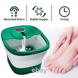 Foot Spa, Collapsible Foot Spa, Foot Spa Bath Massager with Heat, Bubbles