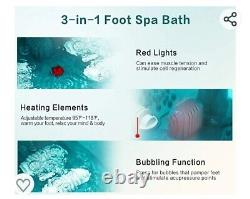 Foot Spa, ESARORA Foot Bath Massager with Heat, Bubbles, Pumice Stone, Medicine