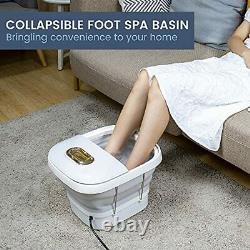 Foot Spa, FSHIBILA Collapsible Foot Soaking Tub with Heat, Bubbles Massage and R