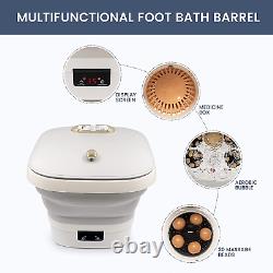Foot Spa, FSHIBILA Collapsible Foot Soaking Tub with Heat, Bubbles Massage and R