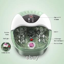 Foot Spa, Foot Bath Massager with Heat, Bubbles, Pumice Stone, Medicine Box, Dig