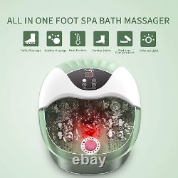 Foot Spa, Foot Bath Massager with Heat, Bubbles, Pumice Stone, Medicine Box, Dig