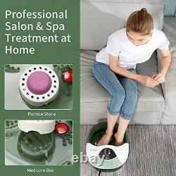Foot Spa Foot Bath Massager with Heat Bubbles Pumice Stone Medicine Box Digit