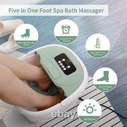 Foot Spa Massager with Heat Bath, Motorized Massage Rollers, Pumice Stone