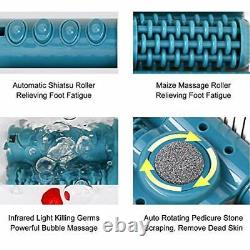 Foot Spa Massager with Heat, Massage and Bubble Jets Foot Bath Tub Blue White