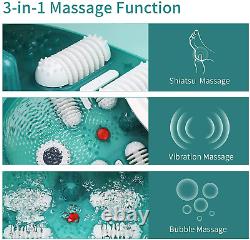 Foot Spa, Turejo Foot Bath Massager with Heat O? Bubbles Vibration 6 in 1, Detac