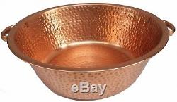 Golden Copper Foot Soak Bath Wash Massage Spa Therapy Pedicure Handles Bowl