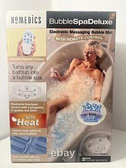 Homedics BMAT-2 Electric Bubble Bath Tub Spa Deluxe Massaging Heat With Remote