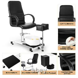 Hydraulic Pedicure Station Chair Footbath Massage Beauty Nail Spa Salon withStool