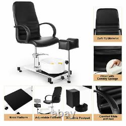 Hydraulic Pedicure Station Chair Footbath Massage Beauty Spa Salon with Stool