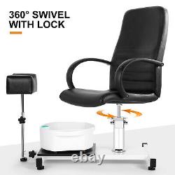 Hydraulic Pedicure Station Chair Footbath Massage Beauty Spa Salon with Stool