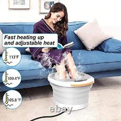 KNQZE Foot Spa Foot Bath Massager with Heat Bubbles Vibration 4 Removable Massag