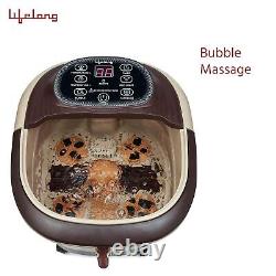 Lifelong LLM279 Foot Spa and Massager & Automatic Rollers Bubble Bath Brown