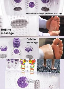 Motorize Massage Foot Heat Bubble Water LED Display Spa Bath Rolling Health Care