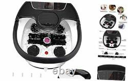 Motorized Foot Spa Bath Massager withHeat Massage and Bubble Jets, Red Black