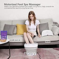 Motorized Foot Spa Bath Massager with Heat Bubbles and Vibration Massage