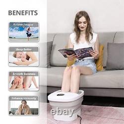 Motorized Foot Spa Bath Massager with Heat Bubbles and Vibration Massage
