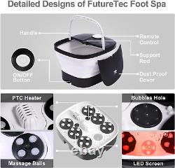 Motorized Foot Spa Bath Massager with Heat Bubbles and Vibration Massage and Jet