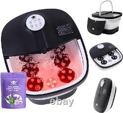 Motorized Foot Spa Bath Massager with Heat Bubbles and Vibration Massage and Jet