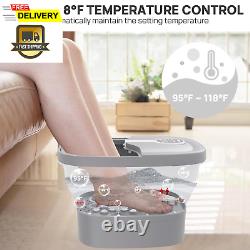 Motorized Foot Spa with Heat, Collapsible Electric Rotary Massage Foot Bath